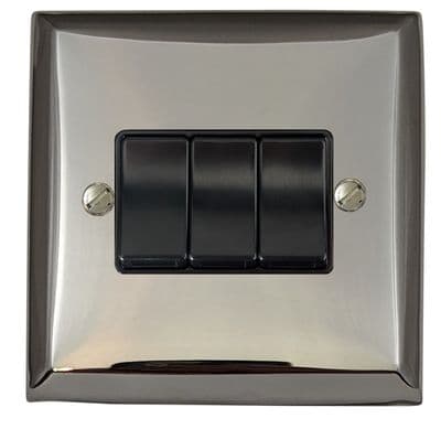 G&H SC3B Spectrum Plate Polished Chrome 3 Gang 1 or 2 Way Rocker Light Switch