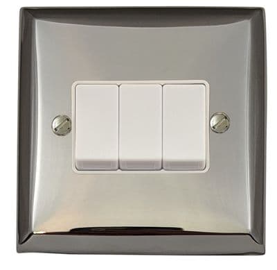 G&H SC3W Spectrum Plate Polished Chrome 3 Gang 1 or 2 Way Rocker Light Switch
