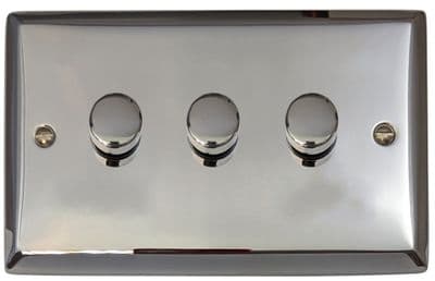 G&H SC523 Spectrum Plate Polished Chrome 3 Gang 1 or 2 Way LED Dimmer Switch