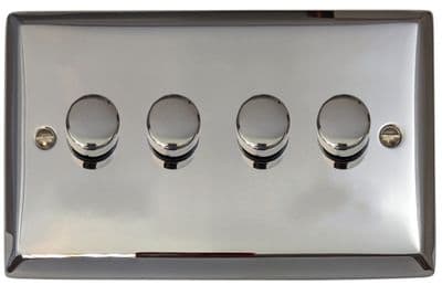 G&H SC524 Spectrum Plate Polished Chrome 4 Gang 1 or 2 Way LED Dimmer Switch