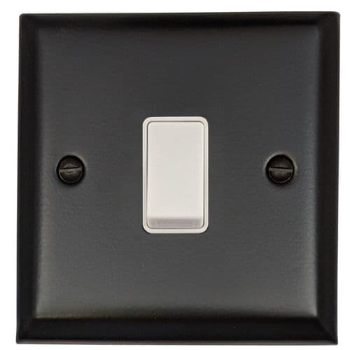 G&H SFB1W Spectrum Plate Matt Black 1 Gang 1 or 2 Way Rocker Light Switch