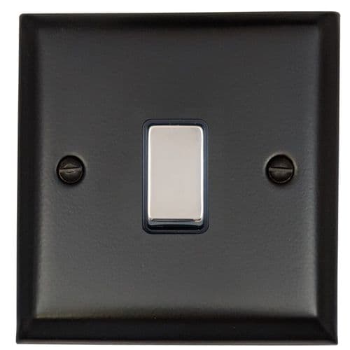 G&H SFB301-PC Spectrum Plate Matt Black 1 Gang 1 or 2 Way Rocker Light Switch