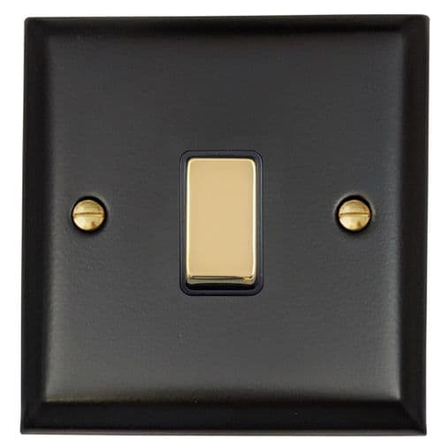 G&H SFB305-PB Spectrum Plate Matt Black 1 Gang Intermediate Rocker Light Switch