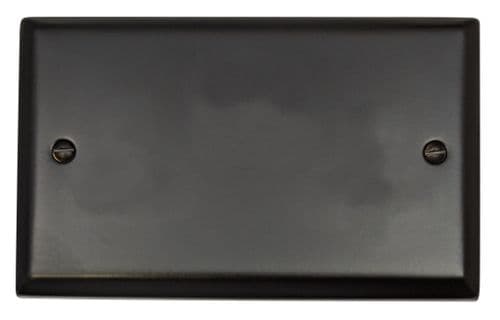 G&H SFB32 Spectrum Plate Matt Black 2 Gang Double Blank Plate