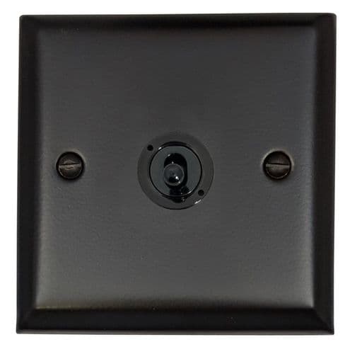 G&H SFB381-FBK Spectrum Plate Matt Black 1 Gang 1 or 2 Way Toggle Light Switch