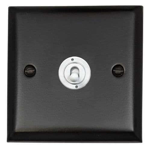 G&H SFB381-W Spectrum Plate Matt Black 1 Gang 1 or 2 Way Toggle Light Switch