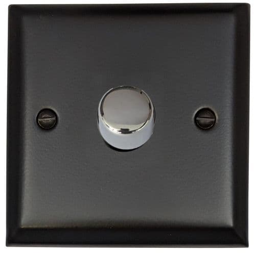 G&H SFB521-PC Spectrum Plate Matt Black 1 Gang 1 or 2 Way LED Dimmer Switch