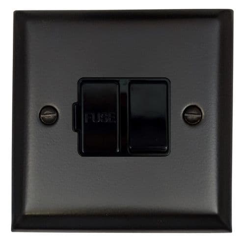 G&H SFB57B Spectrum Plate Matt Black 1 Gang Fused Spur 13A Switched