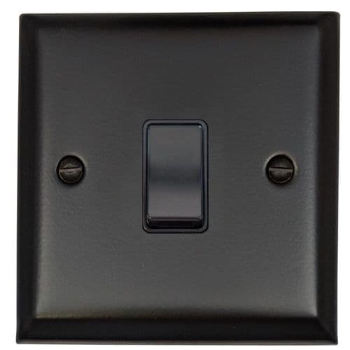 G&H SFB5B Spectrum Plate Matt Black 1 Gang Intermediate Rocker Light Switch