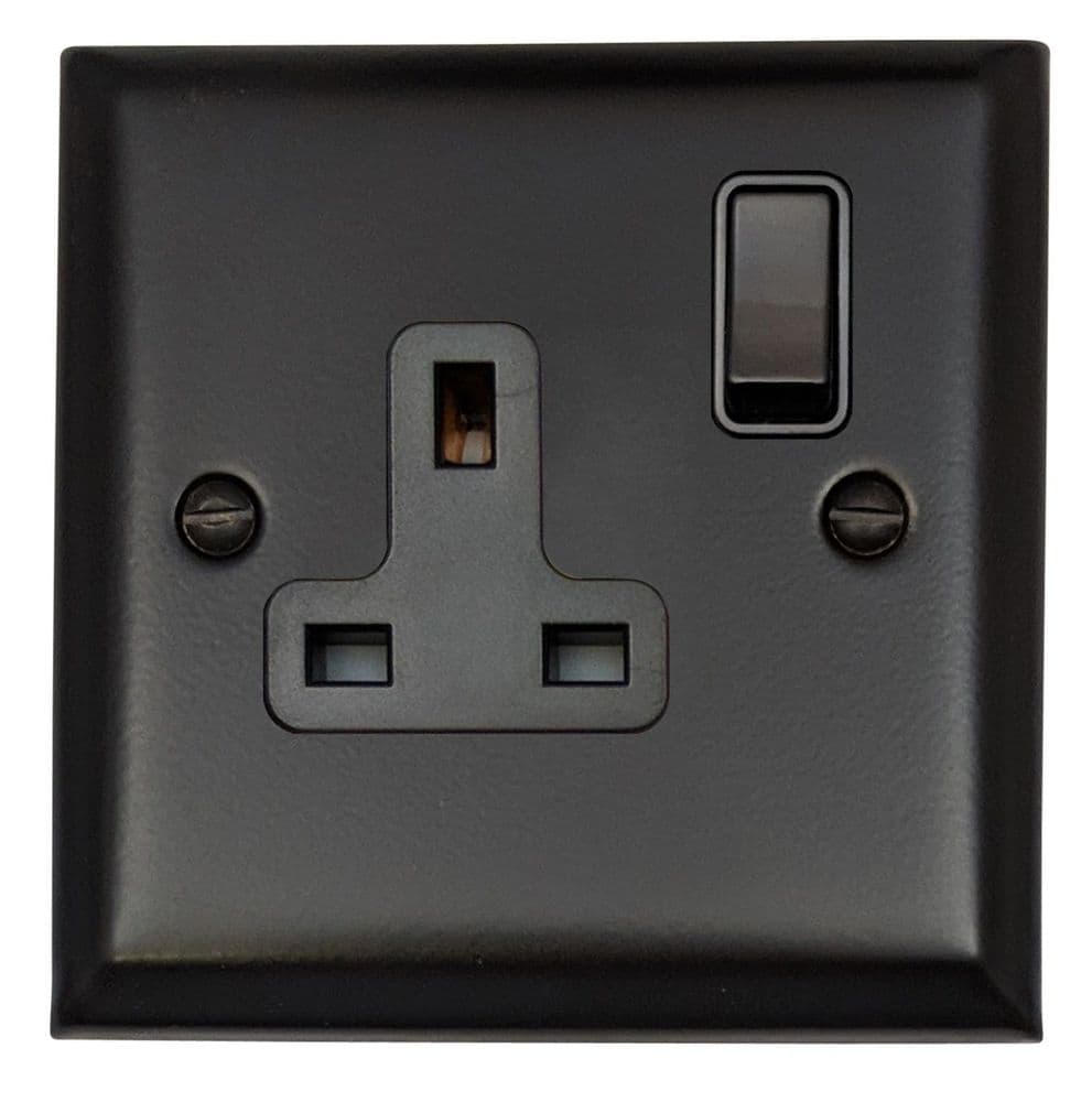 G&H SFB910B Spectrum Plate Matt Black 2 Gang Double 13A Switched Plug ...