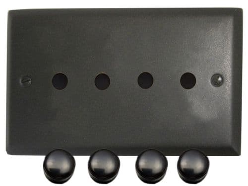 G&H SG14-PK Spectrum Plate Graphite 4 Gang Dimmer Plate Only inc Dimmer Knobs