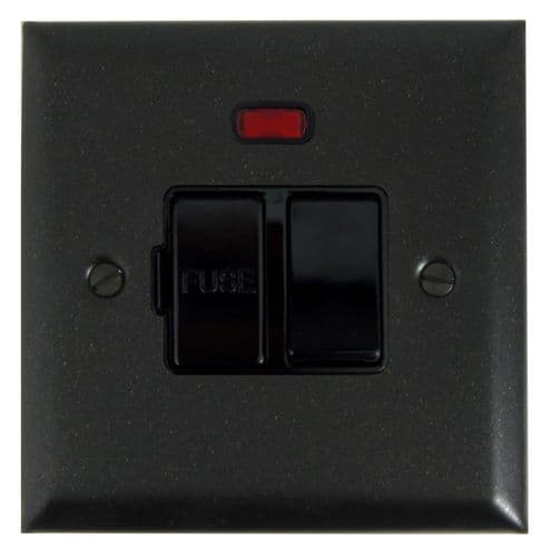 G&H SG27B Spectrum Plate Graphite 1 Gang Fused Spur 13A Switched & Neon