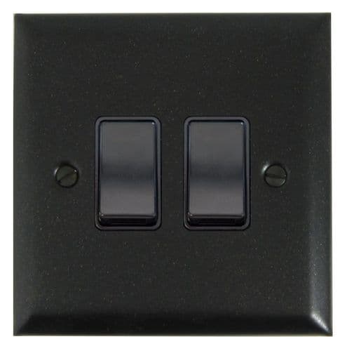 G&H SG2B Spectrum Plate Graphite 2 Gang 1 or 2 Way Rocker Light Switch
