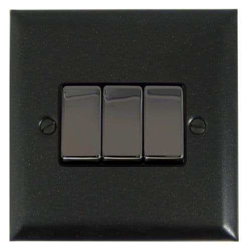 G&H SG303 Spectrum Plate Graphite 3 Gang 1 or 2 Way Rocker Light Switch