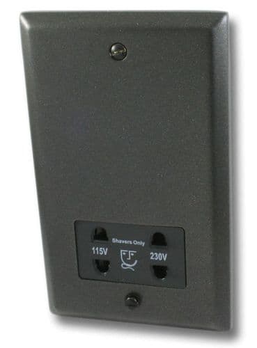 G&H SG30B Spectrum Plate Graphite Dual Voltage Shaver Socket 115-230V