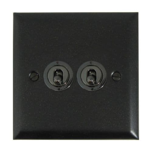 G&H SG382-BN Spectrum Plate Graphite 2 Gang 2 Way Toggle Light Switch