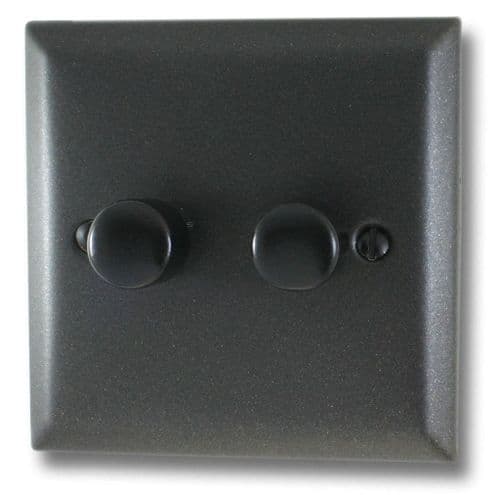 G&H SG522-FBK Spectrum Plate Graphite 2 Gang 1 or 2 Way LED Dimmer Switch