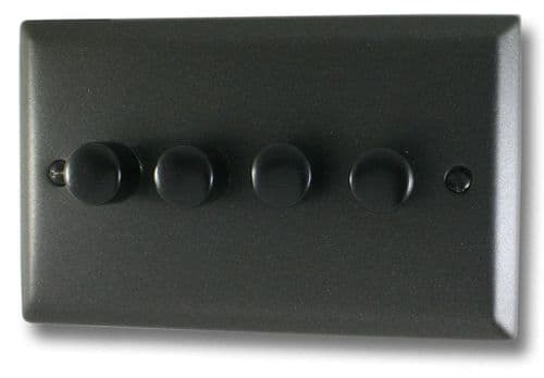 G&H SG524-FBK Spectrum Plate Graphite 4 Gang 1 or 2 Way LED Dimmer Switch