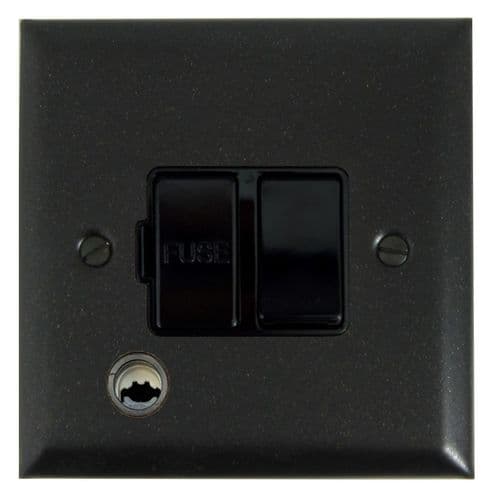 G&H SG56B Spectrum Plate Graphite 1 Gang Fused Spur 13A Switched & Flex Outlet
