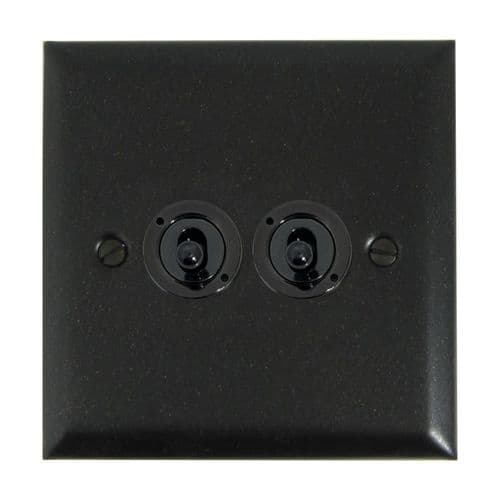 G&H SG82A-FBK Spectrum Plate Graphite 2 Gang 1 x 2 Way 1 x Intermediate Toggle Light Switch