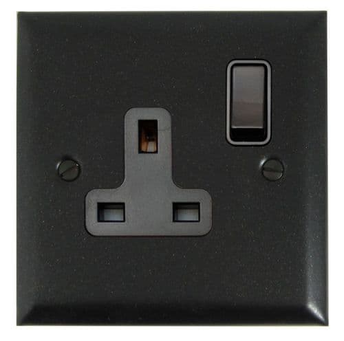 G&H SG9B Spectrum Plate Graphite 1 Gang Single 13A Switched Plug Socket