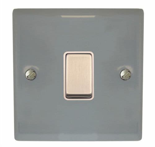 G&H SLG201 Spectrum Plate Light Grey 1 Gang 1 or 2 Way Rocker Light Switch