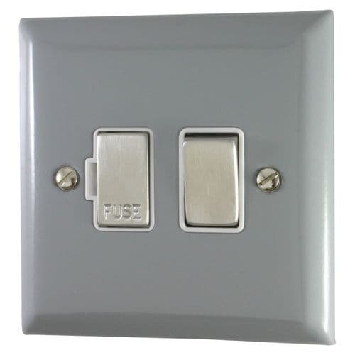 G&H SLG257 Spectrum Plate Light Grey 1 Gang Fused Spur 13A Switched