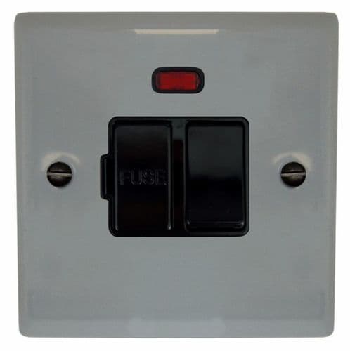 G&H SLG27B Spectrum Plate Light Grey 1 Gang Fused Spur 13A Switched & Neon