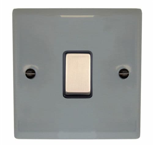 G&H SLG301 Spectrum Plate Light Grey 1 Gang 1 or 2 Way Rocker Light Switch