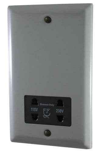 G&H SLG30B Spectrum Plate Light Grey Dual Voltage Shaver Socket 115-230V