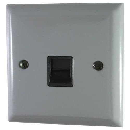 G&H SLG34B Spectrum Plate Light Grey 1 Gang Slave BT Telephone Socket