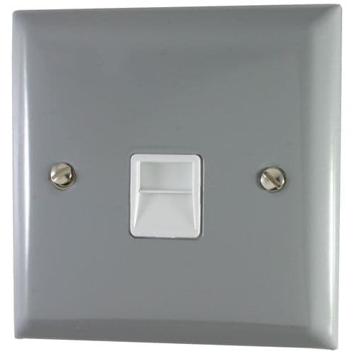 G&H SLG34W Spectrum Plate Light Grey 1 Gang Slave BT Telephone Socket