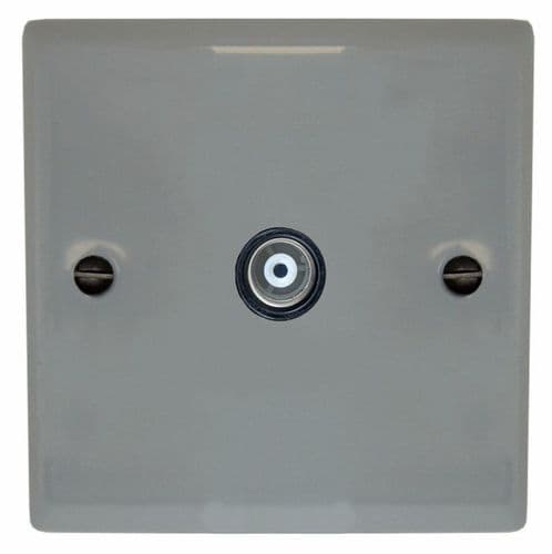 G&H SLG35B Spectrum Plate Light Grey 1 Gang TV Coax Socket Point