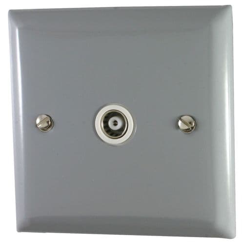 G&H SLG35W Spectrum Plate Light Grey 1 Gang TV Coax Socket Point