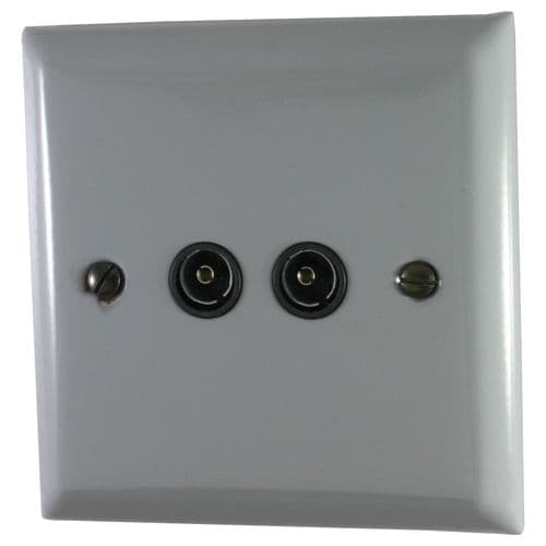 G&H SLG36B Spectrum Plate Light Grey 2 Gang TV Coax Socket Point