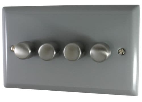 G&H SLG524 Spectrum Plate Light Grey 4 Gang 1 or 2 Way LED Dimmer Switch