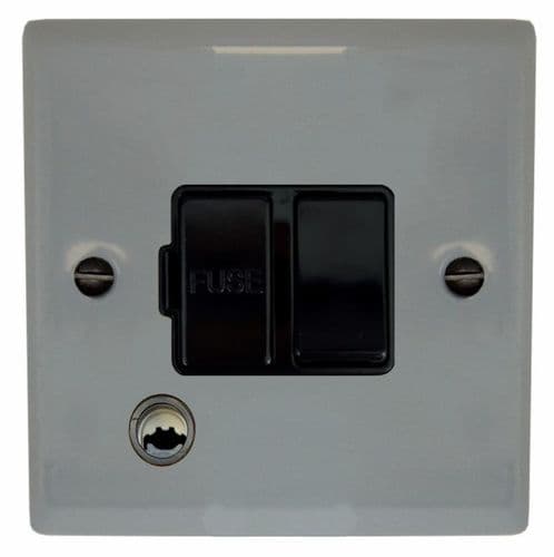 G&H SLG56B Spectrum Plate Light Grey 1 Gang Fused Spur 13A Switched & Flex Outlet