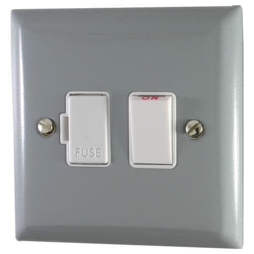 G&H SLG57W Spectrum Plate Light Grey 1 Gang Fused Spur 13A Switched