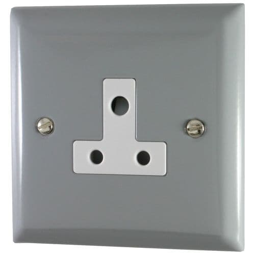 G&H SLG59W Spectrum Plate Light Grey 1 Gang Single 5 Amp Plug Socket