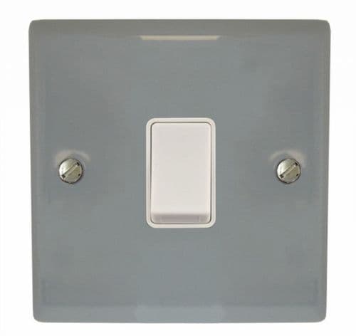 G&H SLG5W Spectrum Plate Light Grey 1 Gang Intermediate Rocker Light Switch