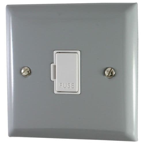 G&H SLG90W Spectrum Plate Light Grey 1 Gang Fused Spur 13A Unswitched