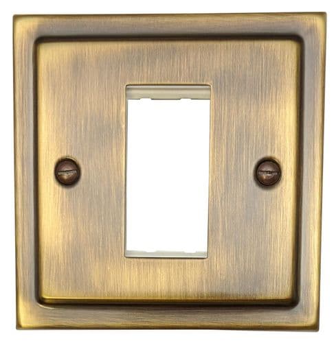 G&H TAB161 Trimline Plate Antique Brass 1 Gang 1 Euro Module Plate