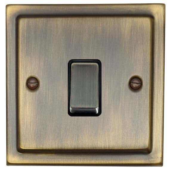 G&H TAB301 Trimline Plate Antique Brass 1 Gang 1 or 2 Way Rocker Light Switch