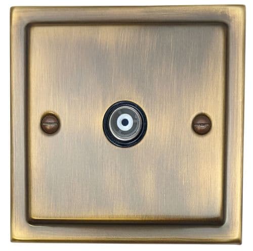 G&H TAB35B Trimline Plate Antique Brass 1 Gang TV Coax Socket Point