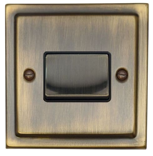 G&H TAB369 Trimline Plate Antique Brass 1 Gang Triple Pole 10A Fan Isolator Switch