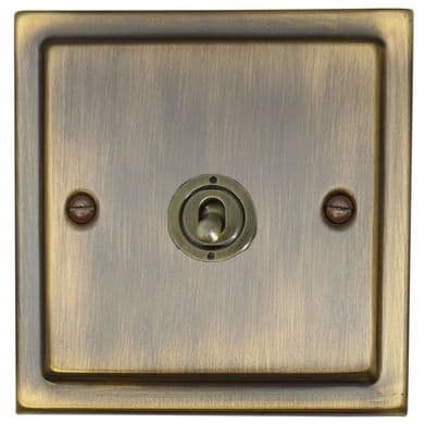 G&H TAB381-AB Trimline Plate Antique Brass 1 Gang 1 or 2 Way Toggle Light Switch