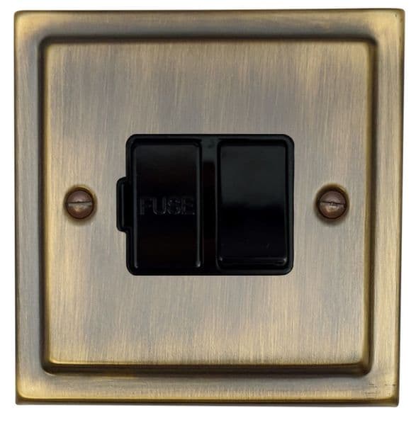 G&H TAB57B Trimline Plate Antique Brass 1 Gang Fused Spur 13A Switched