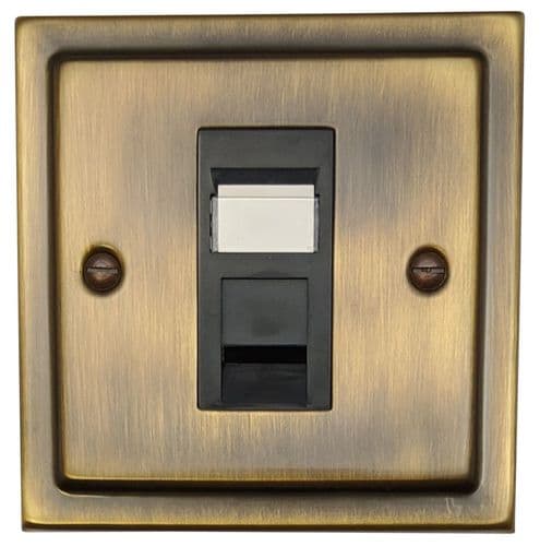 G&H TAB61B Trimline Plate Antique Brass 1 Gang RJ45 Cat5e Data Socket