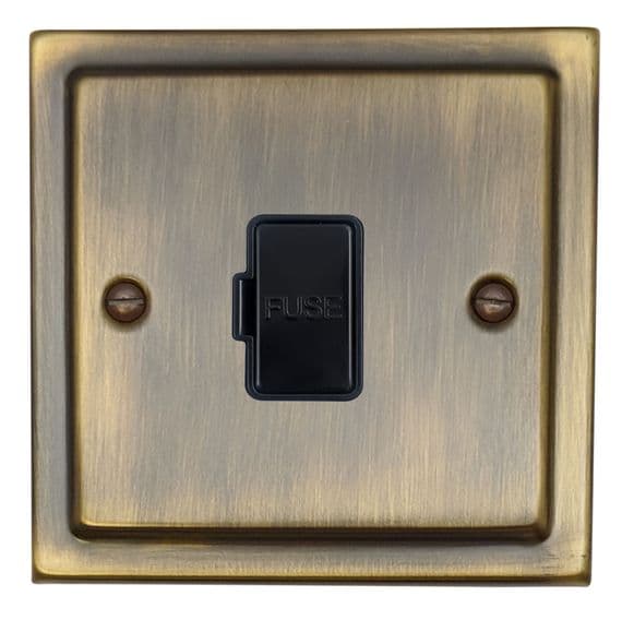G&H TAB90B Trimline Plate Antique Brass 1 Gang Fused Spur 13A Unswitched