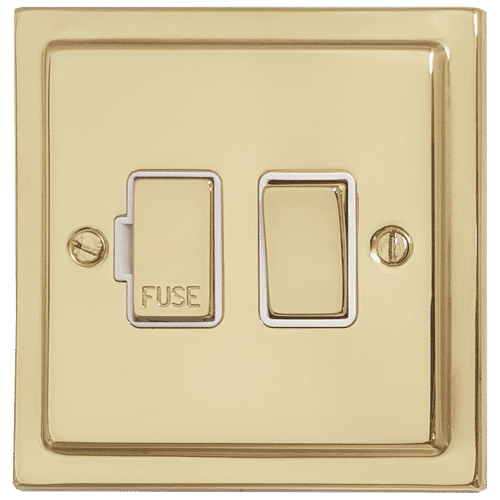G&H TB257 Trimline Plate Polished Brass 1 Gang Fused Spur 13A Switched